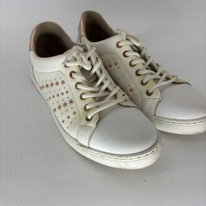 Bull boxer Women's White and rose Gold studded Sneakers 8 or 39